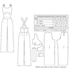 technical info for Vintage sewing pattern for 1930s Overalls with sweetheart neckline from Decades of Style