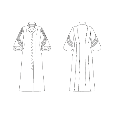 1930s Coat Dress sewing pattern with Art Deco seam lines. – Decades of  Style Pattern Company