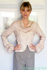 photo front view of illustration for 1930s vintage patterrn for Cowl neck blouse from Decade with short peplum