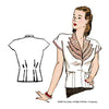 illustration for 1940s Girl Friday Blouse pattern