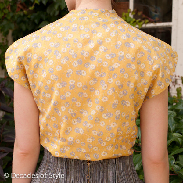 1950s unique draped collar blouse sewing pattern – Decades
