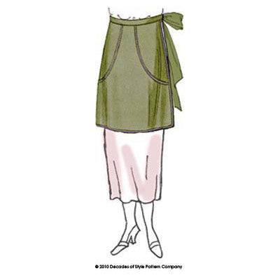 illustration for vintage sewing pattern for 1920s Clothes-Pin Apron from Decades of Style