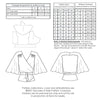 technical info for for Vintage pattern for 1930s Blouse with butterfly sleeve from Decades of Style