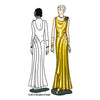 illustration for Vintage sewing pattern for 1930s evening gown from Decades of Style