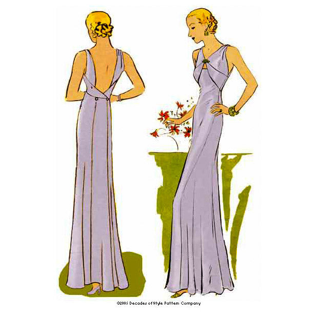 1930s Evening Gown Sewing Pattern – Decades of Style Pattern Company