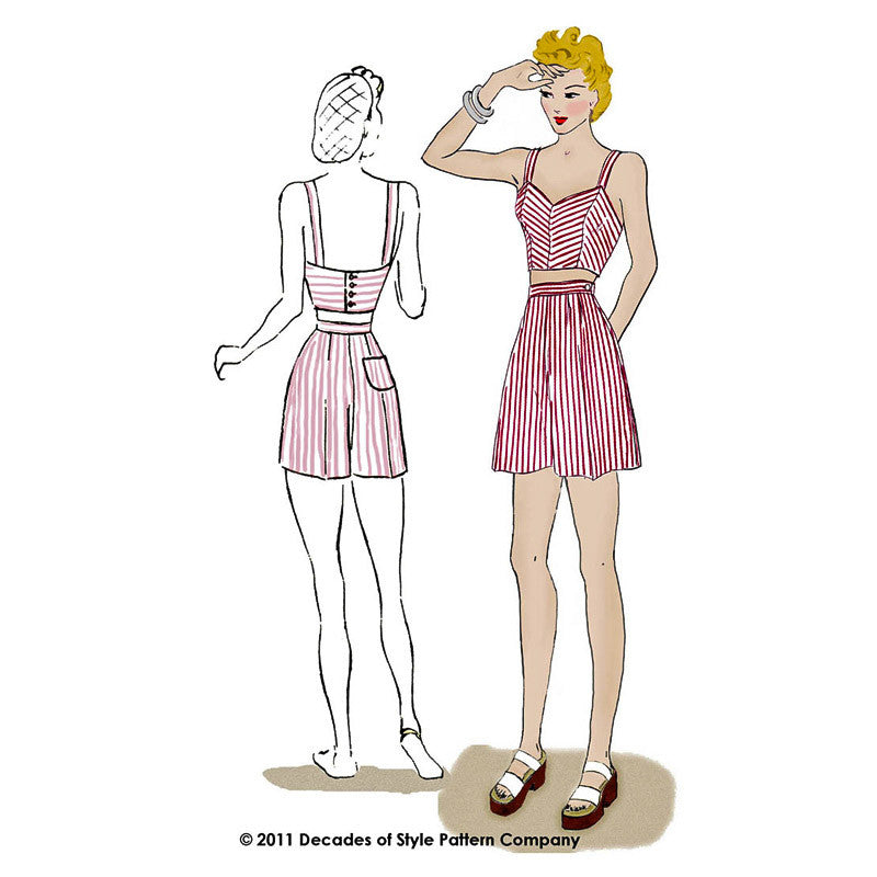 illustration for 1940s Boardwalk Duet sewing pattern