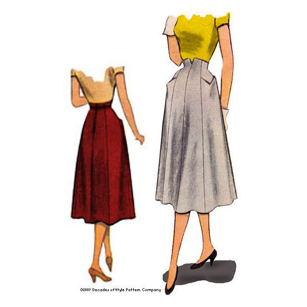 illustration for 1950s Gourmet Skirt sewing pattern from Decades of Style