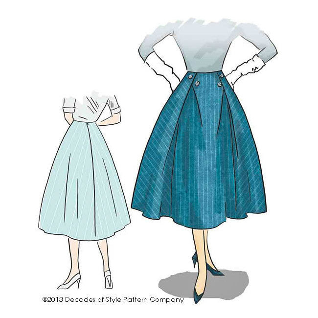 illustration for 1950s PB&J Skirt pattern from Decades of Style