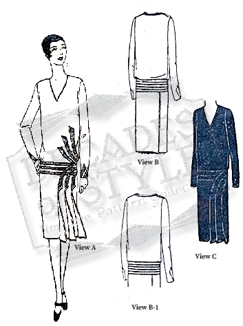 RPC - #Z01  1920s Dress with Applied Trim