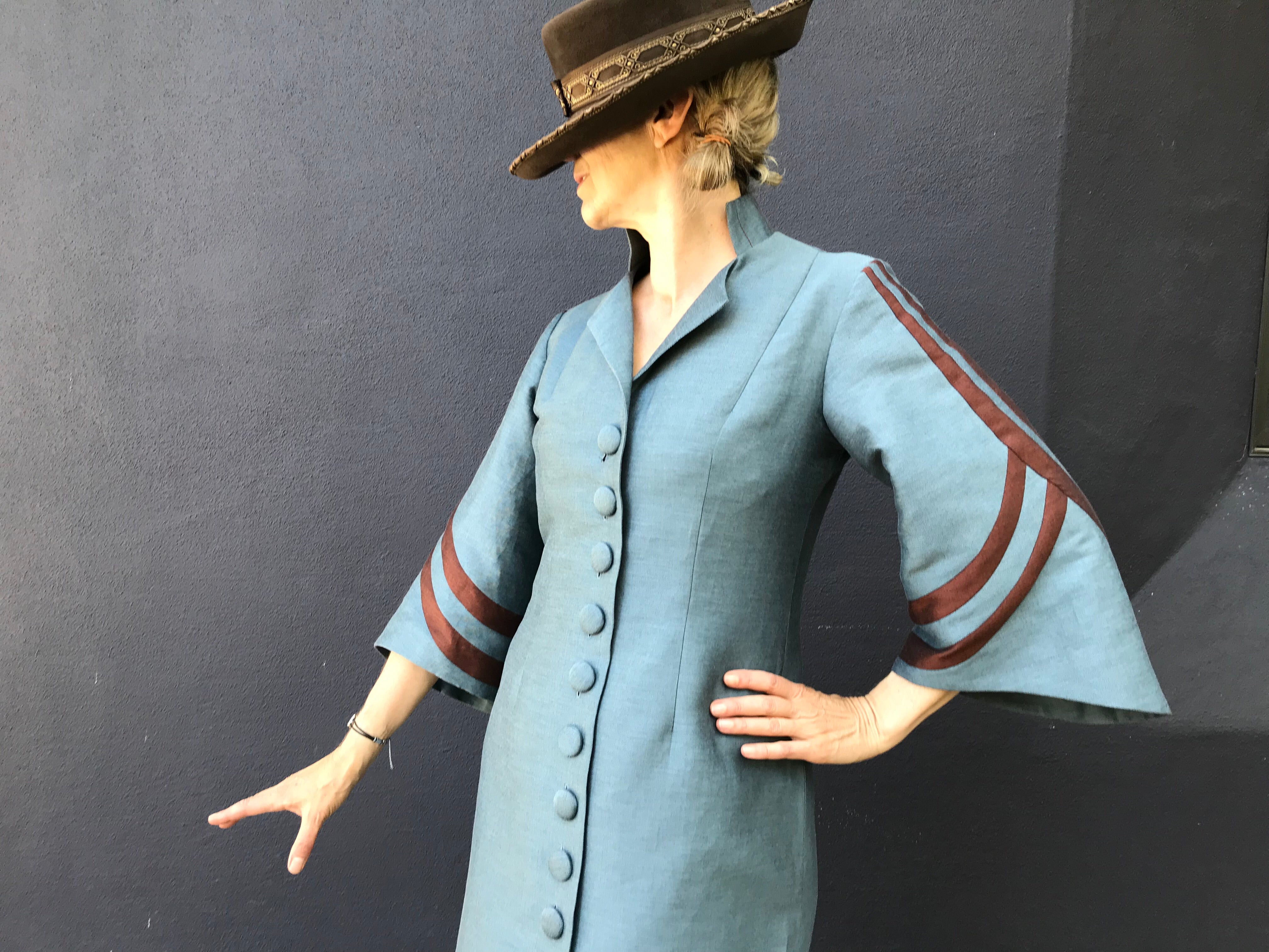 coat design dress Stylish extra flair frock with coat style jacket and chain belt limited stock , Ready to wear, @style_by_rk